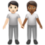 People Holding Hands: Light Skin Tone, Medium-Dark Skin Tone emoji on Apple