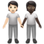 Apple의 손을 잡고 있는 두 명의 사람: 하얀 피부 검은색 피부 이모지
