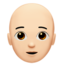 Person: Light Skin Tone, Bald emoji on Apple