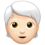 อีโมจิ คน: โทนผิวสีขาว ผมขาว บน Apple