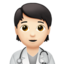 Arzt/Ärztin: helle Hautfarbe-Emoji auf Apple