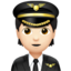 Emoji Pilota: carnagione chiara su Apple