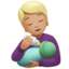 Person Feeding Baby: Medium-Light Skin Tone emoji on Apple