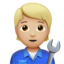 Mechanic: Medium-Light Skin Tone emoji on Apple