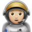 Apple üzerinde Astronot: orta açık cilt tonu emojisi