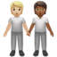 People Holding Hands: Medium-Light Skin Tone, Medium-Dark Skin Tone emoji on Apple