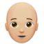 Emoji Persona: carnagione abbastanza chiara e calvo su Apple