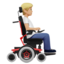 Apple での 電動車椅子の人: やや薄い肌色 右向き 絵文字