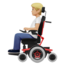 Emoji Người trên xe lăn điện: màu da sáng trung bình trên Apple