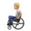 Person in manuellem Rollstuhl: mittelhelle Hautfarbe-Emoji auf Apple