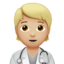 Emoji Pekerja kesihatan: ton kulit sederhana cerah pada Apple