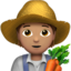 Apple üzerinde Çiftçi: orta cilt tonu emojisi