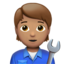 Emoji Meccanico: carnagione olivastra su Apple