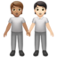 People Holding Hands: Medium Skin Tone, Light Skin Tone emoji on Apple