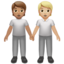 อีโมจิ คนจับมือกัน: โทนผิวสีเหลือง โทนผิวสีขาวเหลือง บน Apple