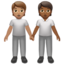 Emoji Pessoas de mãos dadas: pele morena e pele morena escura no Apple