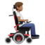 Person in Motorized Wheelchair Facing Right: Medium Skin Tone emoji on Apple
