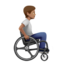 Emoji Orang dalam kerusi roda manual: ton kulit sederhana dan menghadap kanan pada Apple