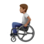 Emoji Persona su sedia a rotelle manuale: carnagione olivastra su Apple