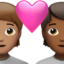 Couple with Heart: Person, Person, Medium Skin Tone, Medium-Dark Skin Tone emoji on Apple