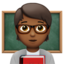Lehrer(in): mitteldunkle Hautfarbe-Emoji auf Apple