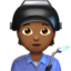 Fabrikarbeiter(in): mitteldunkle Hautfarbe-Emoji auf Apple
