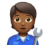 Mechanic: Medium-Dark Skin Tone emoji on Apple