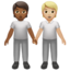 People Holding Hands: Medium-Dark Skin Tone, Medium-Light Skin Tone emoji on Apple