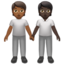 People Holding Hands: Medium-Dark Skin Tone, Dark Skin Tone emoji on Apple