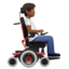 Apple での 電動車椅子の人: やや濃い肌色 右向き 絵文字