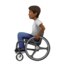 Emoji Orang dalam kerusi roda manual: ton kulit sederhana gelap pada Apple