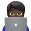 อีโมจิ ผู้เชี่ยวชาญด้านเทคโนโลยี: โทนผิวสีเข้ม บน Apple