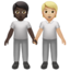 People Holding Hands: Dark Skin Tone, Medium-Light Skin Tone emoji on Apple
