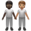 Emoji Deux personnes se tenant la main : peau foncée et peau légèrement mate sur Apple