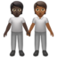 People Holding Hands: Dark Skin Tone, Medium-Dark Skin Tone emoji on Apple