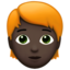 Emoji Dewasa: ton kulit gelap dan rambut merah pada Apple
