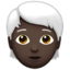 Person: Dark Skin Tone, White Hair emoji on Apple
