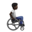 Apple での 手動式車椅子の人: 濃い肌色 右向き 絵文字