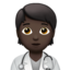 Arzt/Ärztin: dunkle Hautfarbe-Emoji auf Apple