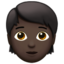 Person: Dark Skin Tone emoji on Apple