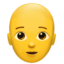 Person: Bald emoji on Apple