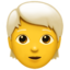 Person: White Hair emoji on Apple