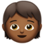 Apple üzerinde Çocuk: orta koyu cilt tonu emojisi