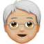 Older Person: Medium-Light Skin Tone emoji on Apple