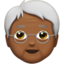 Older Person: Medium-Dark Skin Tone emoji on Apple