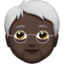 Older Person: Dark Skin Tone emoji on Apple