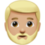 Man: Medium-Light Skin Tone, Beard emoji on Apple