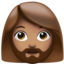 Emoji Mulher: pele morena e barba no Apple
