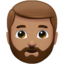 Man: Medium Skin Tone, Beard emoji on Apple