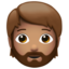 Person: Medium Skin Tone, Beard emoji on Apple